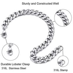 ChainsPro Men Cuban Link Bracelet Chain, 3/6/9/12 mm Width, 19/21CM Length, 18K Gold Plated/316L Stainless Steel/Black-with Gift Box