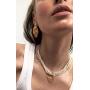 YorzAhar Full Moon Tangled Pendant Necklace Multilayer Pearls Choker Vintage Gold Circle Pearl Strands Necklace for Women Girls Greek Design