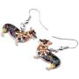 NEWEI Enamel Alloy Welsh Corgi Pembroke Dog Earrings Dangle Drop Hook For Women Kids Charm Fashion Animal Pet Jewley Gifts Accessories