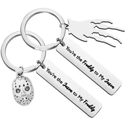 KEYCHIN Freddy and Jason Inspired Jewellery Movie Fans Gift Freddy Lover Gift You’re The Freddy to My Jason Keychain Thriller 80s Horror Jewellery KEYCHIN Freddy and Jason Inspired Jewellery Movie Fans Gift Freddy Lover Gift You’re The Freddy to My Jason Keychain Thriller 80s Horror Jewellery