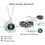 Dcfywl731 Fashion 12 Twelve Constellations Hand Woven Leather Bracelet and Moon Pendant Necklace Zodiac Sign Jewelry Set