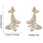 Fashion Alloy Double Butterfly Earrings Jewelry Boho Retro Ethnic Golden Exaggerated Size Butterfly Ear Hook Studs Women 2pcs