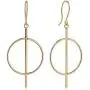 Kooljewelry 14k Yellow Gold Circle and Bar Drop Earrings, 1.7 inch Kooljewelry 14k Yellow Gold Circle and Bar Drop Earrings, 1.7 inch