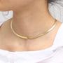 18k Gold Snake Chain Necklace for Women Flat Herringbone Necklace Gold Choker Necklaces for Women Adjustable Simple Choker Necklaces for Women