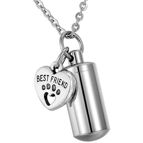 TTVOVO Cremation Urn Necklace for Ashes Memorial Keepsake Ashes Holder Urn Locket Heart Charm Pendant Necklaces for Men Women Stainless Steel Remembrance Waterproof Nickel-Free Hypoallergenic Jewelry