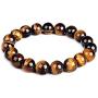 Art of Creation Tibetan Natural Tiger Eye Gemstone Mala Bracelet 8 mm Stretchy Chakra Stones Healing Crystal Quartz Success Money Prosperity Good Luck Bracelet Women Men Girls Gifts (Unisex)