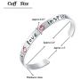 Teacher Appreciation Gift - Stainless Steel Teach Love Inspire Cuff Bangle Bracelet for Women, Jewelry for Teachers, Birthday Gifts for Teachers, Thank You for Helping Me Grow Gift