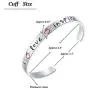 Teacher Appreciation Gift - Stainless Steel Teach Love Inspire Cuff Bangle Bracelet for Women, Jewelry for Teachers, Birthday Gifts for Teachers, Thank You for Helping Me Grow Gift
