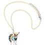 NEWEI Acrylic Sweet Chihuahua Dog Puppy Necklace Chain Pendant Collar Fashion Animal Pet Jewelry for Women Gifts Charm