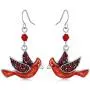 Fun Cardinal jewelry Red Bird Dangle Earrings Silver Plated Dangling Christmas Earrings Gifts Holiday Party Decorations with Message Card & Velvet Bag Fun Cardinal jewelry Red Bird Dangle Earrings Silver Plated Dangling Christmas Earrings Gifts Holiday Party Decorations with Message Card & Velvet Bag
