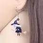 NEWEI Acrylic Animal Sweet Halloween Broomstick Witch Earrings Drop Dangle Fashion Jewelry for Women Girls Teens Gift Charms