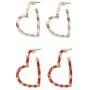 2 Pairs Heart Shaped Hoop Earrings Hollow Colorful Enamel Stripe Statement Dangle Earrings Fashion Loop Earrings for Women Girls Party Jewelry 2 Pairs Heart Shaped Hoop Earrings Hollow Colorful Enamel Stripe Statement Dangle Earrings Fashion Loop Earrings for Women Girls Party Jewelry