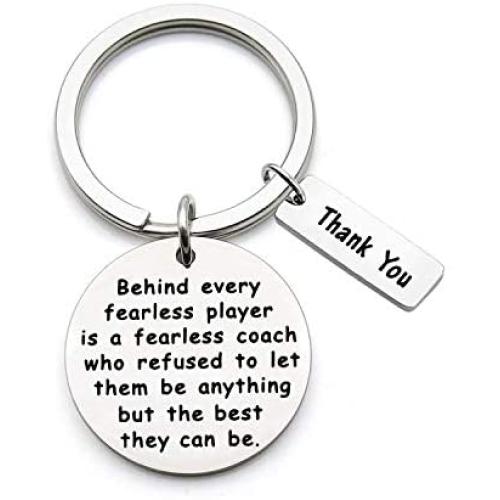 AKTAP Coach Gifts Coach Keychain Behind Every Fearless Player is A Fearless Coach Thank You Gift for Coach Coach Jewelry