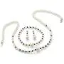 Sterling Silver Round Genuine Blue Sapphire and Cultured Freshwater Pearl Beaded 3 Piece Set Strand Necklace (8mm), 18 i