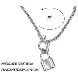 MOROTOLE 14K Gold Padlock Lock Pendant Chain Necklace for Women Teen Girls Stainless Steel Lock Chain Jewelry Gifts