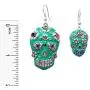 Handpainted Sugar Skull Day of the Dead Dangle French Hook Earrings Handpainted Sugar Skull Day of the Dead Dangle French Hook Earrings