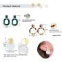 Hanpabum 8 Pairs Acrylic Leather Drop Dangle Earrings Mottled Resin Stud Earrings Set Bohemian Statement Round&Oval Shape Jewelry