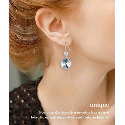 Bella Drop Earrings Crystals from Swarovski 18K White Gold Plated Hypoallergenic Jewelry for Women Girls