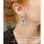 Bella Drop Earrings Crystals from Swarovski 18K White Gold Plated Hypoallergenic Jewelry for Women Girls