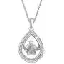 Jewelili Sterling Silver 1/10 Cttw Natural White Round Diamond Teardrop Dancing Angel Pendant Necklace, 18'' Rolo Chain Jewelili Sterling Silver 1/10 Cttw Natural White Round Diamond Teardrop Dancing Angel Pendant Necklace, 18'' Rolo Chain