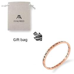 LINFENG Love Friendship Bangle Bracelet Inspirational Gifts Strainless Steel Hinged Fashion Jewelry Birthday Present