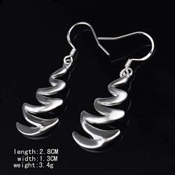 YAZILIND Sparkling Drop Dangle Earrings Statement Silver Winding Shinning Women Fish Hook Earrings Dainty Elegant Party Jewelry