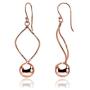 Hoop and Loops - 925 Sterling Silver Round Polished Bead Ball Wire Dangle Earrings