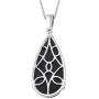 Shop LC Delivering Joy Black Onyx Pendant Necklace 20'' 925 Sterling Silver Stainless Steel Fashion Jewelry for Women