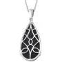 Shop LC Delivering Joy Black Onyx Pendant Necklace 20'' 925 Sterling Silver Stainless Steel Fashion Jewelry for Women