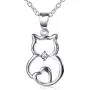 Sterling Silver Cute Cat Lover Gift Cat Pendant Necklace for Women Teen Girls, 18 Inches