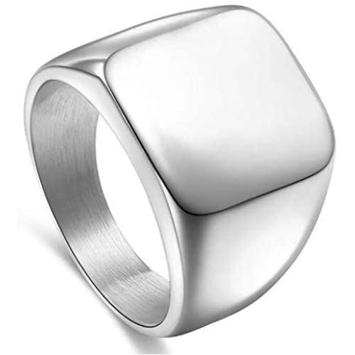 enhong Signet Biker Rings Solid Polished Stainless Steel Ring for Men Ideal Gift Size 7-15 in Gold,Black and Silver