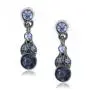 1928 Jewelry Hematite-Tone and Tonal Blue Drop Earrings 1928 Jewelry Hematite-Tone and Tonal Blue Drop Earrings
