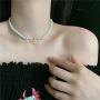 White Pearl Bead Necklaces Crystal Rhinestone Saturn Planet Necklace