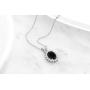 Gem Stone King 925 Sterling Silver Oval Black Onyx Pendant Necklace For Women (1.49 Cttw With 18 Inch Chain)