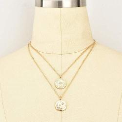BERYUAN Women Moon Sun Choker Necklace Planet Necklace Multi Strand Necklace Layered Jewelry Set Trendy Necklace Teen Necklace Jewelry for Women and Girls Gift for Her(Gold）