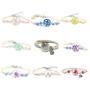 The Woos 9 Pcs Cute Handmade Friendship Bracelets Natural Dried Flower Dandelion Beaded Bracelet Adjustable Braided String Glass Ball Pendant Rope Bohemian Bracelets Bangles for Women Girls Jewelry