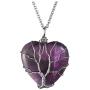 Jovivi Love Heart Amethyst Rose Quartz Healing Crystals Necklace Silver Wire Wrapped Tree of Life Chakra Gemstone Pendant Mothers Day Jovivi Love Heart Amethyst Rose Quartz Healing Crystals Necklace Silver Wire Wrapped Tree of Life Chakra Gemstone Pendant Mothers Day