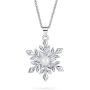 Christmas White Simulated Pearl Holiday Party Snowflake Pendant Necklace Earring Jewelry Set for Women Leverback Silver Plated