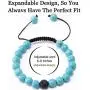 Matching Couples Distance Bracelets | Relationship Bracelets: Long Distance Relationship Gifts | Adjustable Stone Bond Bracelets, His And Hers Touch Bracelet Set With Gift Pouch