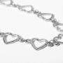 Simple Geometric Hearts Necklace Lolita Choker Chain Cuban Chunky Clavicle Chain Necklace Punk Chic Style Street Fashion Wedding Dress Jewelry for Girls Women