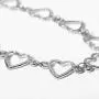 Simple Geometric Hearts Necklace Lolita Choker Chain Cuban Chunky Clavicle Chain Necklace Punk Chic Style Street Fashion Wedding Dress Jewelry for Girls Women