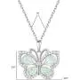 FANCIME Valentines Day Gifts 925 Sterling Silver White Created Opal Butterfly Necklace Cubic Zirconia CZ Fine Jewelry Gifts For Women Girls 16+2'' Extender (Butterfly)
