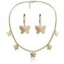 Butterfly Necklace Earrings Set Adjustable Butterfly Chain Choker Dainty Pendant Hoop Earrings Jewelry for Women Girls