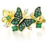 Santuzza Butterfly Ring 925 Sterling Silver Green Spinel Gold Star Flower Dangle Rings Jewelry for Women Santuzza Butterfly Ring 925 Sterling Silver Green Spinel Gold Star Flower Dangle Rings Jewelry for Women