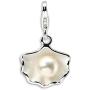 925 Sterling Silver Amore La Vita Rh Pl Enameled Sea Shell Mermaid Nautical Jewelry Freshwater Cultured Pearl Pendant Charm Necklace Seashore Seashell Oyster Fine Jewelry For Women Gifts For Her