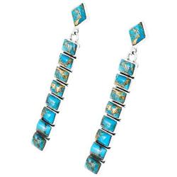 Turquoise Earrings 925 Sterling Silver & Genuine Turquoise (Choose Color)