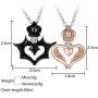 Aienid Couple Necklace Pendant Stainless Steel Necklace for Him and Her Wedding Gifts for Couple Unique