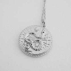 HONEYCAT Chinese Zodiac Coin Necklace in Silver | Minimalist, Delicate Jewelry