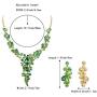 BriLove Womens Wedding Bridal Crystal Leaf Vine Teardrop Hollow Statement Necklace Dangle Earrings Set