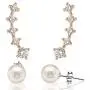 FREE Pearl Earrings With 14K Gold Plated Sterling Silver Post Crawler Earring Cuff Climber Earrings FREE Pearl Earrings With 14K Gold Plated Sterling Silver Post Crawler Earring Cuff Climber Earrings